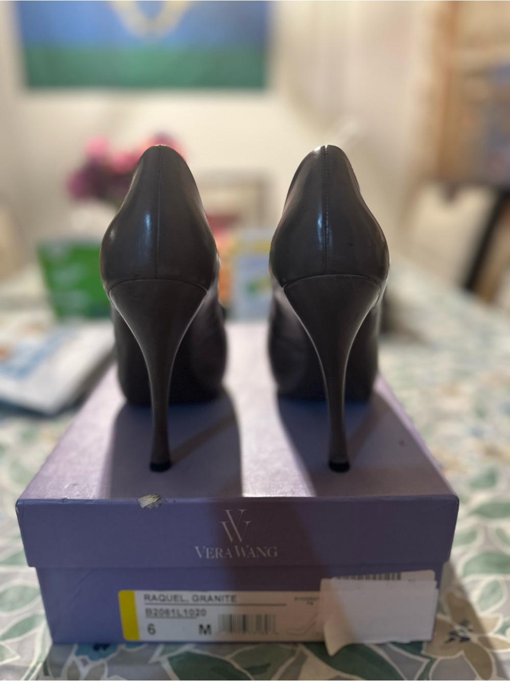 Vera Wang Raquel Metallic Gray Platform Pumps